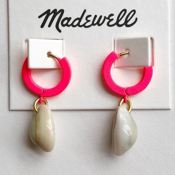 Madewell Shell Charm Neon Hoop Earrings - Picture 4 of 9